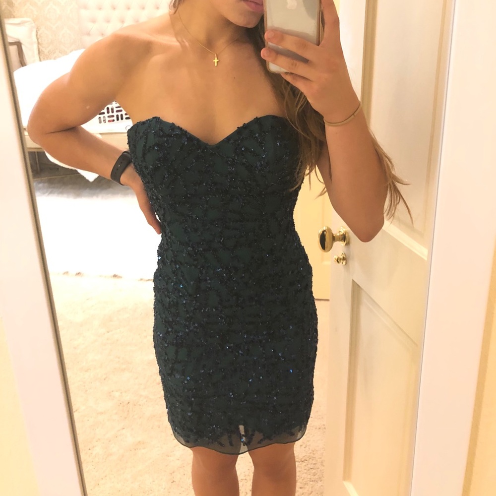 Blue-Green Cocktail Dress